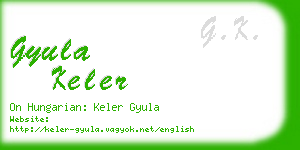gyula keler business card